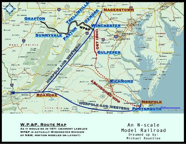 Complete WP&P route map