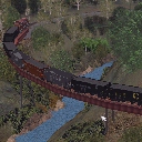 Curved deck girder bridge at gorge